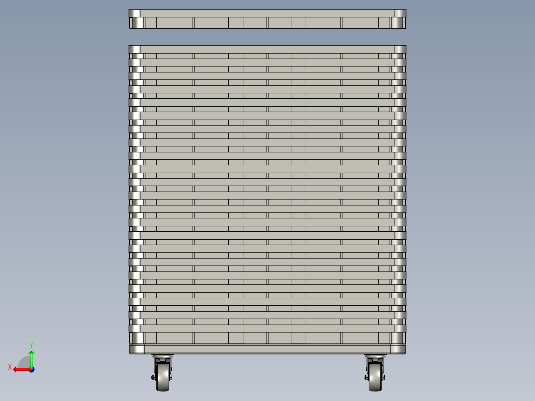 客户托盘+小车组合后视图