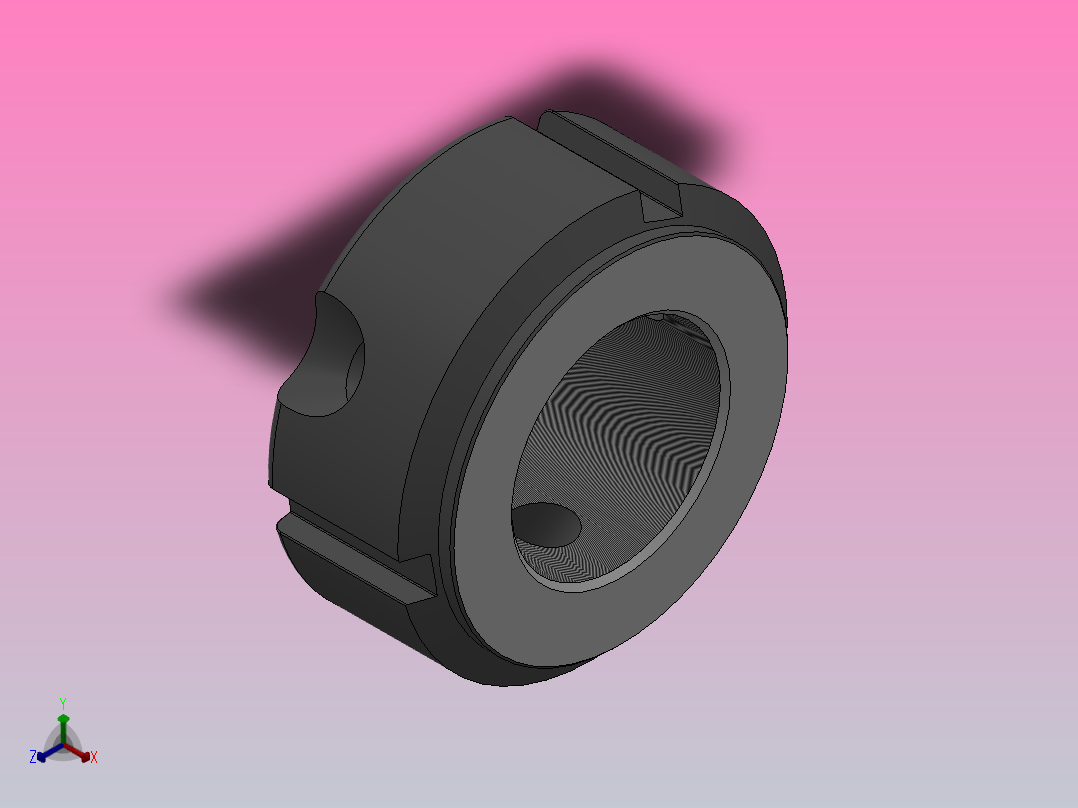 NF牙腹锁紧螺母[NF M22×1.5]正等轴测图