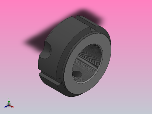 NF牙腹锁紧螺母[NF M22×1.5]正等轴测缩略图