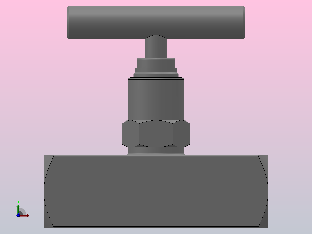 J13W-1系列针型阀、仪表阀[J13W-1-3系列针型阀、仪表阀]前视图