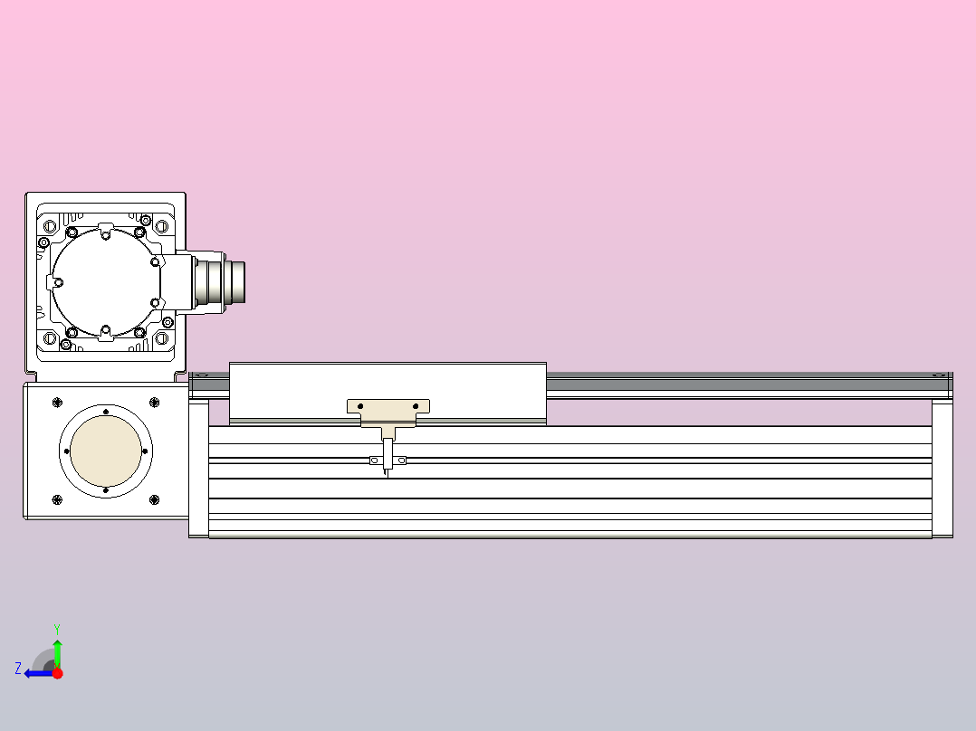 皮带直线轴半封闭可选导轨TPA-HNB-220D-176-L150-LU-Y-P1K-N3右视图