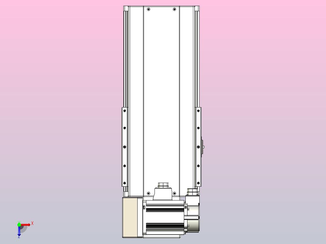 皮带直线轴半封闭可选导轨TPA-HNB-220D-176-L150-LU-Y-P1K-N3俯视图