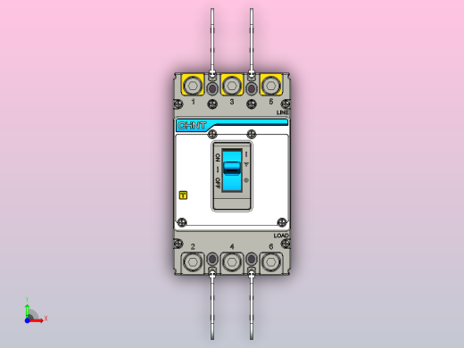 NXM-160S 3P塑料外壳式断路器三维模型202209前视缩略图