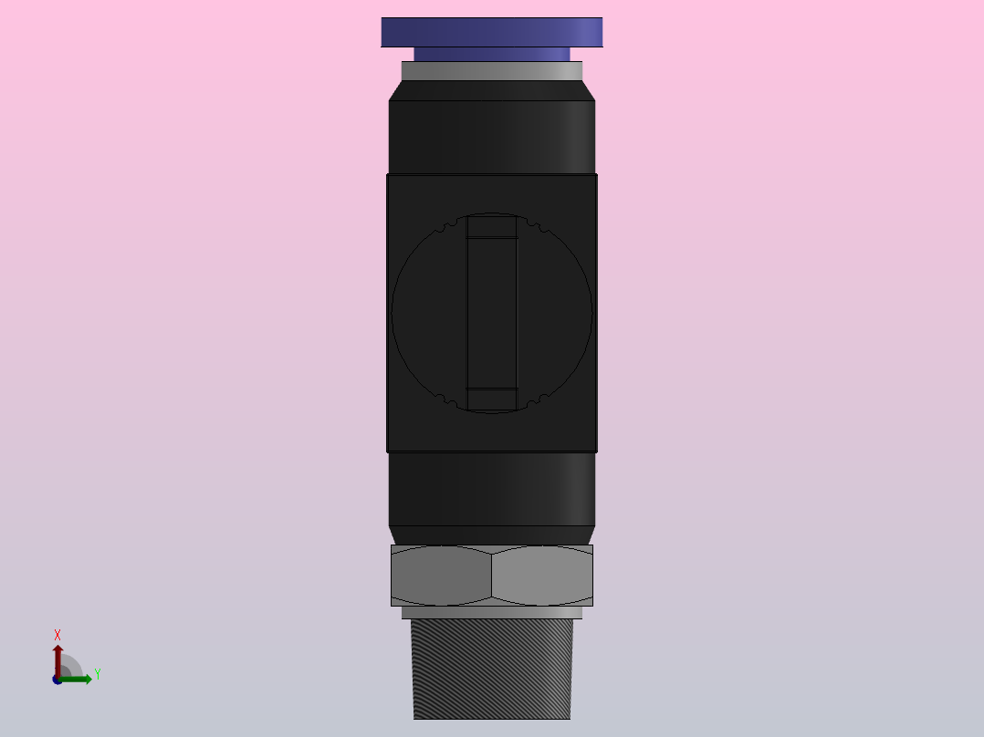HVSF 由螺纹端流向插管端型[HVSF 03-12(B)]俯视图