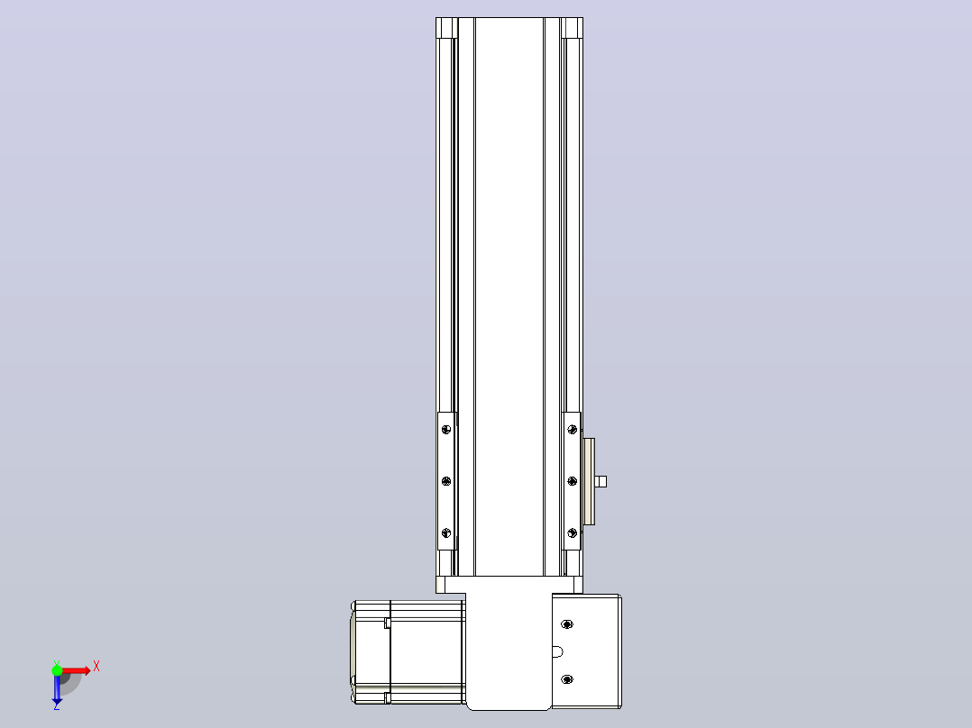 皮带直线轴半封闭可选导轨TPA-HNB-85S-90-L150-RP-C-P20-N3俯视图