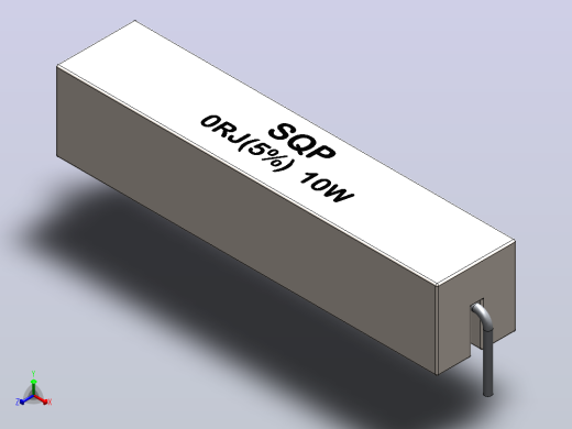电阻器组RES_SQPH_10W_0R_5%正等轴测缩略图