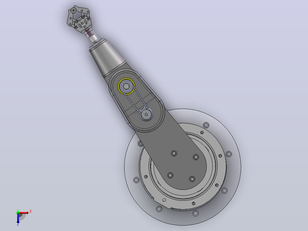升降旋转夹爪夹持机械臂俯视图