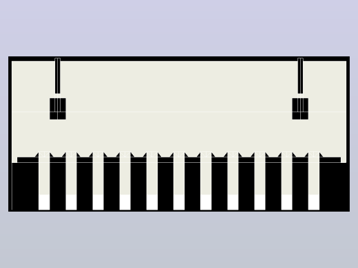 短款型直插头JST connector 1x11  P1.25mm thru hole wafer A2 footprint