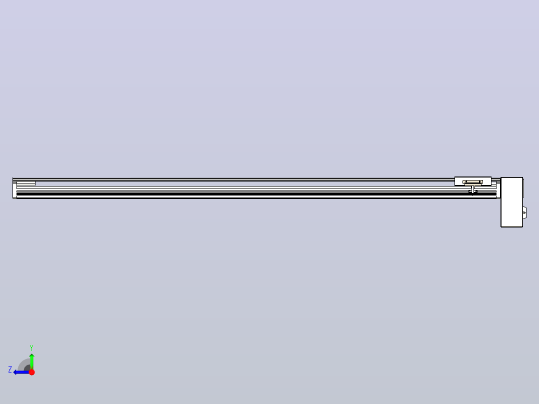 皮带直线轴半封闭可选导轨TPA-HNB-105D-90-L1250-LP-Y-P20-N3右视图