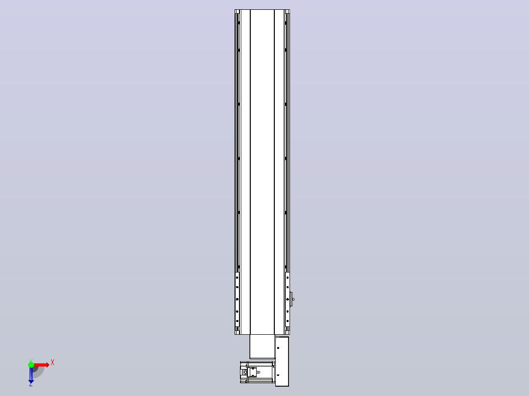 皮带直线轴半封闭可选导轨TPA-HNB-202D-140-L850-MR-C-P75-N3俯视图