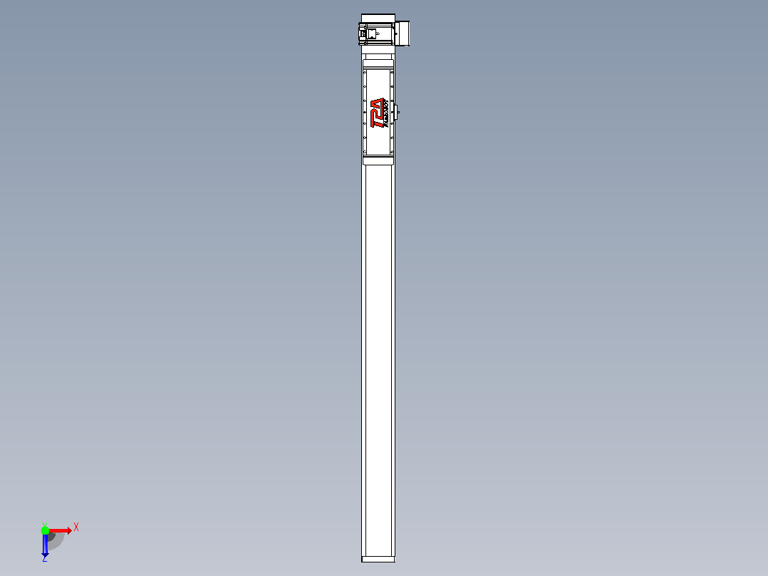 伺服电机集成皮带传动直线执行器TPA-OCB-120-224-L1250-LU-P75-N3俯视图