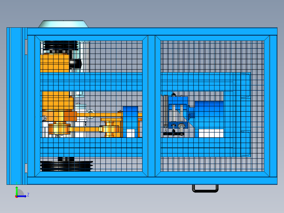 空气弹簧疲劳试验台step左视图