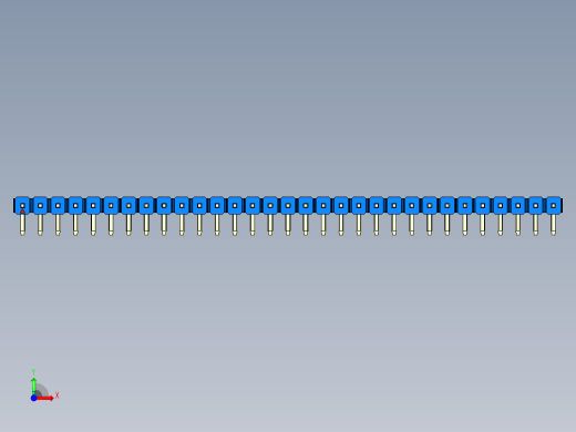 彩色公排针 100mil 2.54mm 系列-DS1022_blue_1x31p_100mil_TypeD_rev1.0前视缩略图