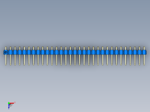 彩色公排针 100mil 2.54mm 系列-DS1022_blue_1x31p_100mil_TypeD_rev1.0俯视缩略图