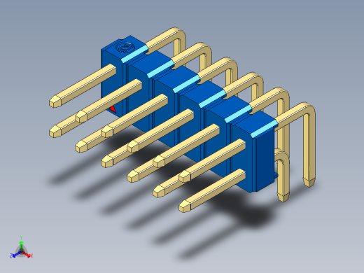 彩色公排针 100mil 2.54mm 系列-DS1022_blue_2x06p_100mil_TypeD_rev1.0