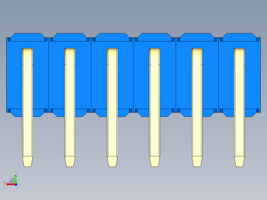 彩色公排针 100mil 2.54mm 系列-DS1022_blue_2x06p_100mil_TypeD_rev1.0后视缩略图