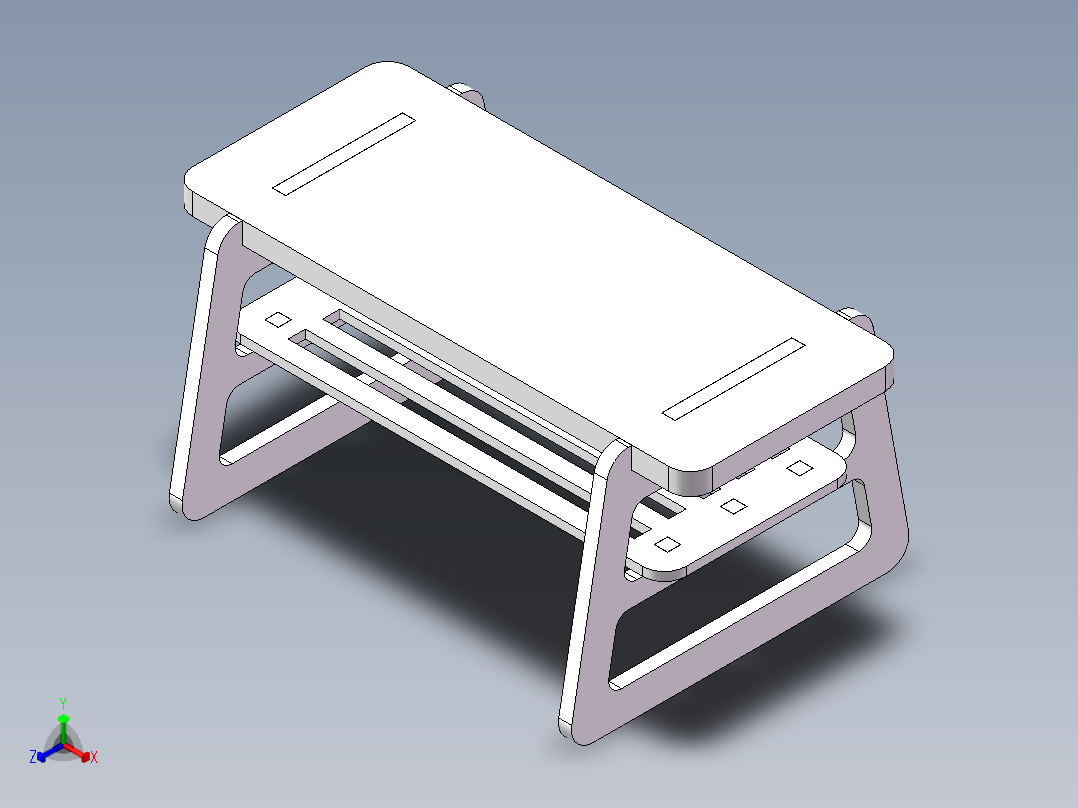 木制条凳正等轴测图