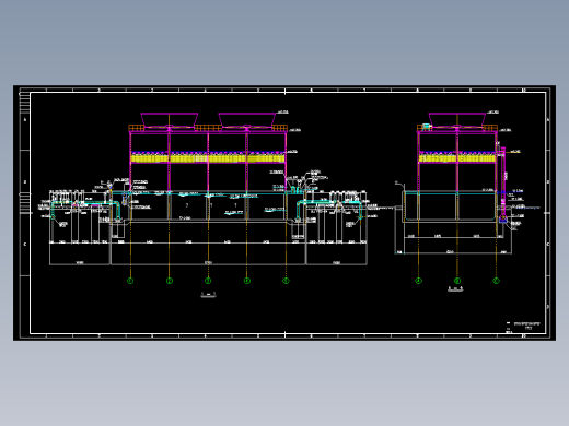 一套经典冷却塔全套平面cad布置图