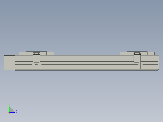 直线模组WG-LHC12-S450-R设计图纸左视缩略图