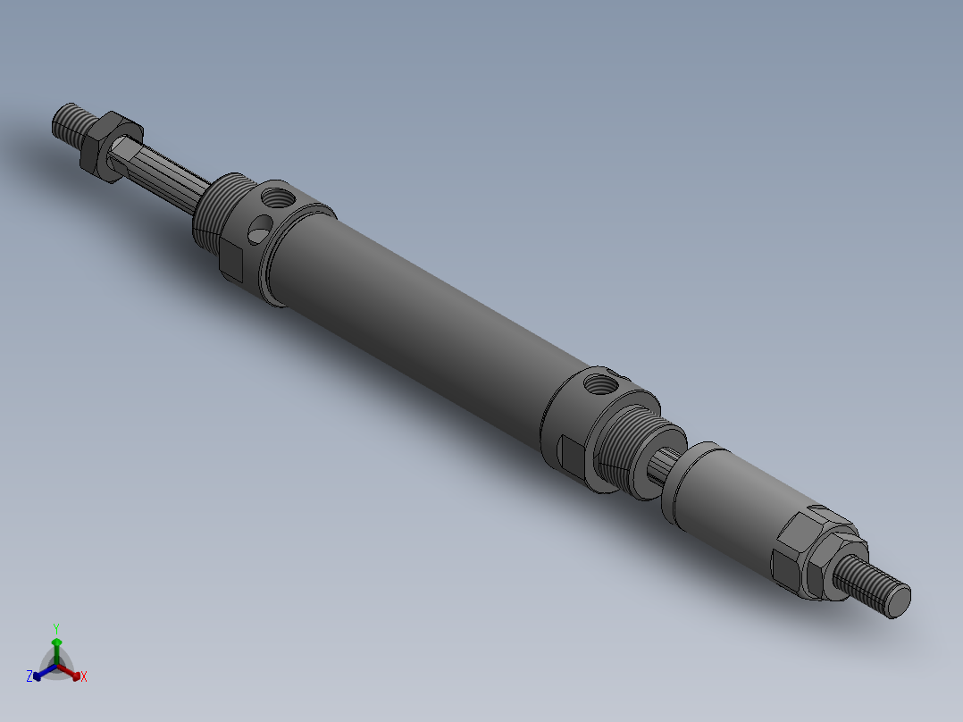 气缸MACJ25x60-30正等轴测图