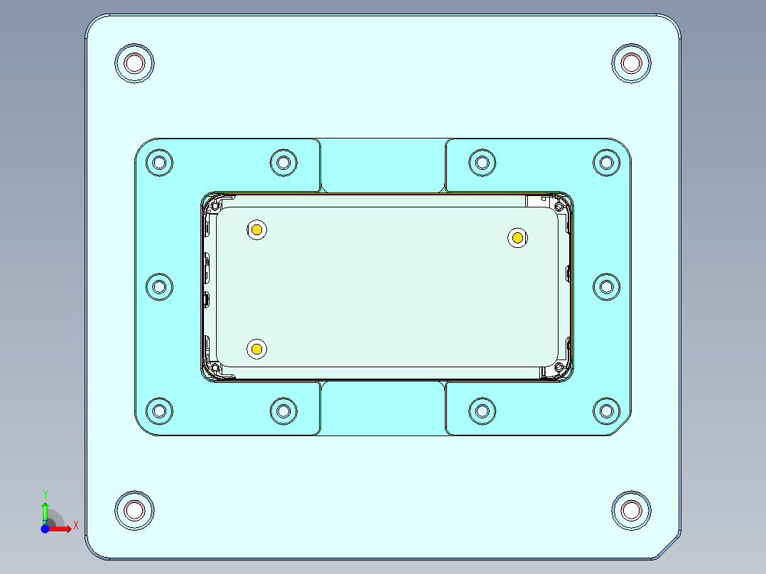 X780-CNC4-笔记本CNC工装夹具三维模型3前视图