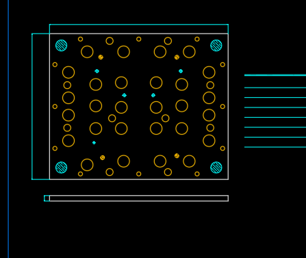 笔记本D壳冲切缺口模具设计图