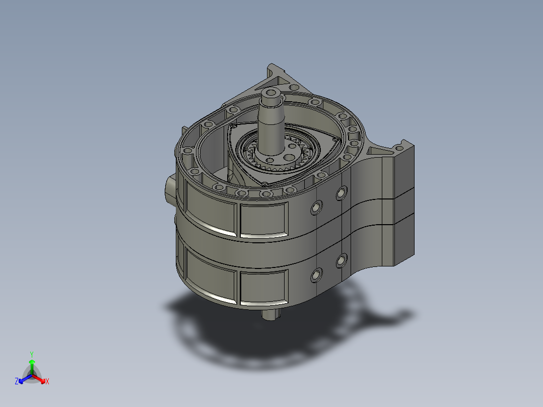转子发动机内部结构正等轴测图