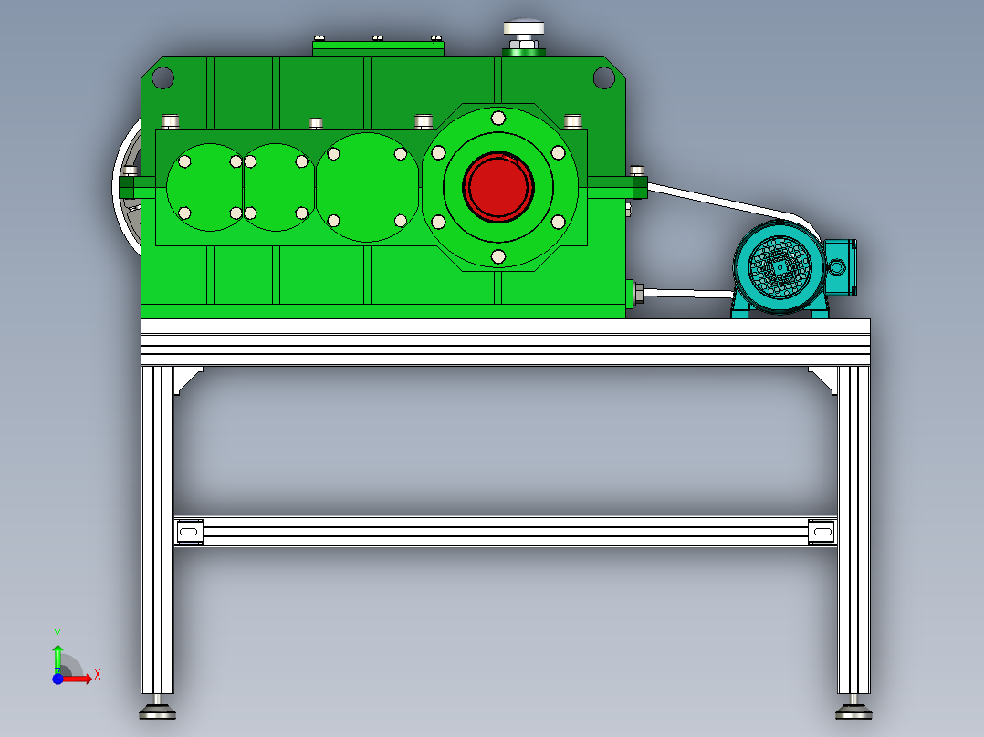 新能源货运汽车变速箱传动系统设计前视图