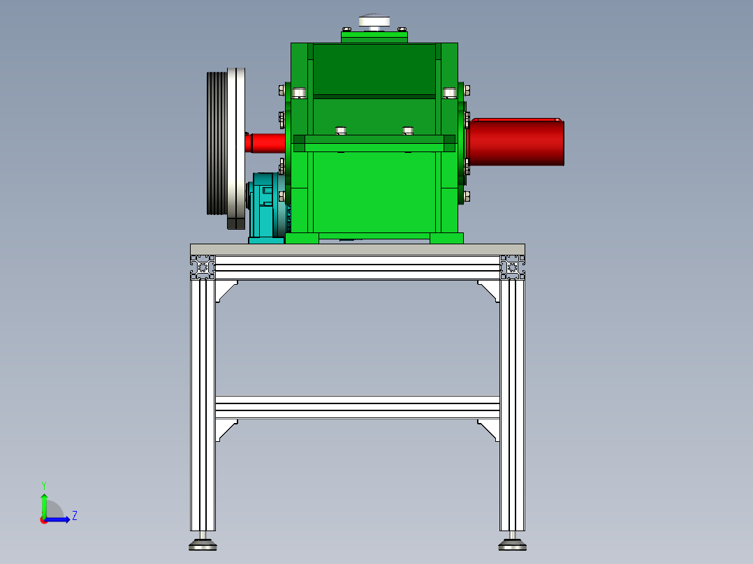 新能源货运汽车变速箱传动系统设计左视图