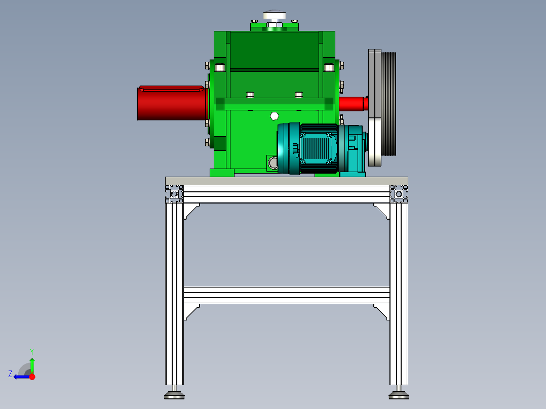 新能源货运汽车变速箱传动系统设计右视图