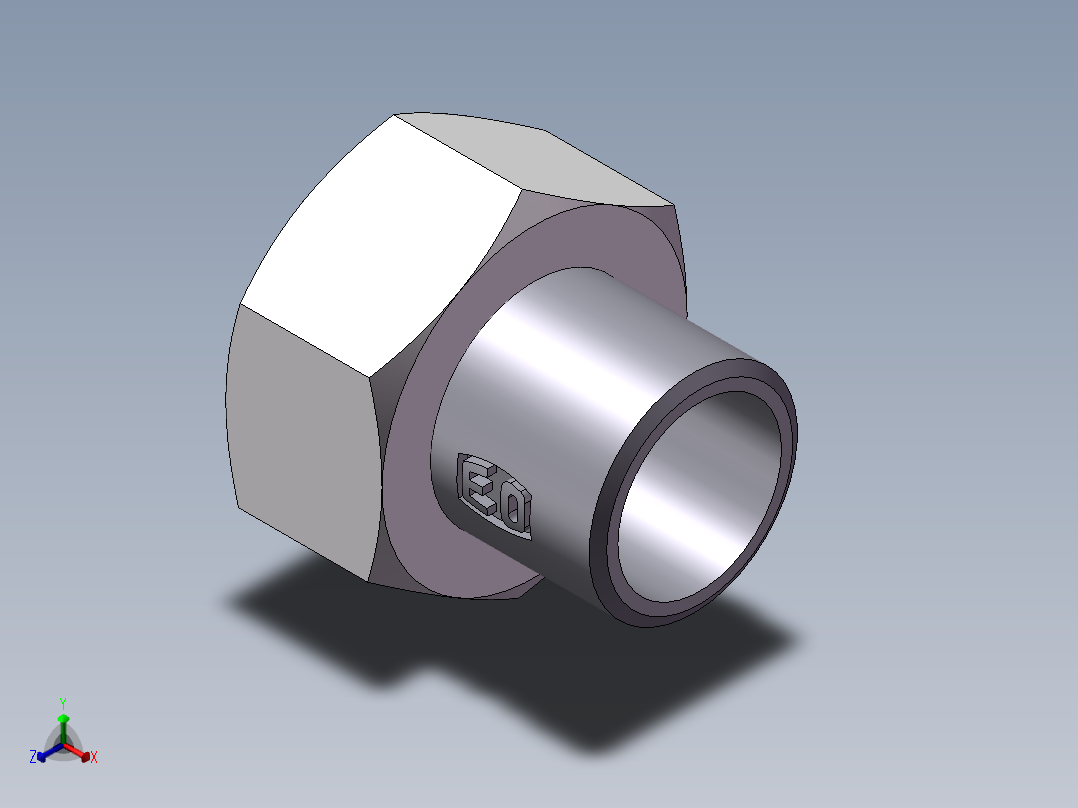 90度焊接接头、2WC-28X3.0非标正等轴测图