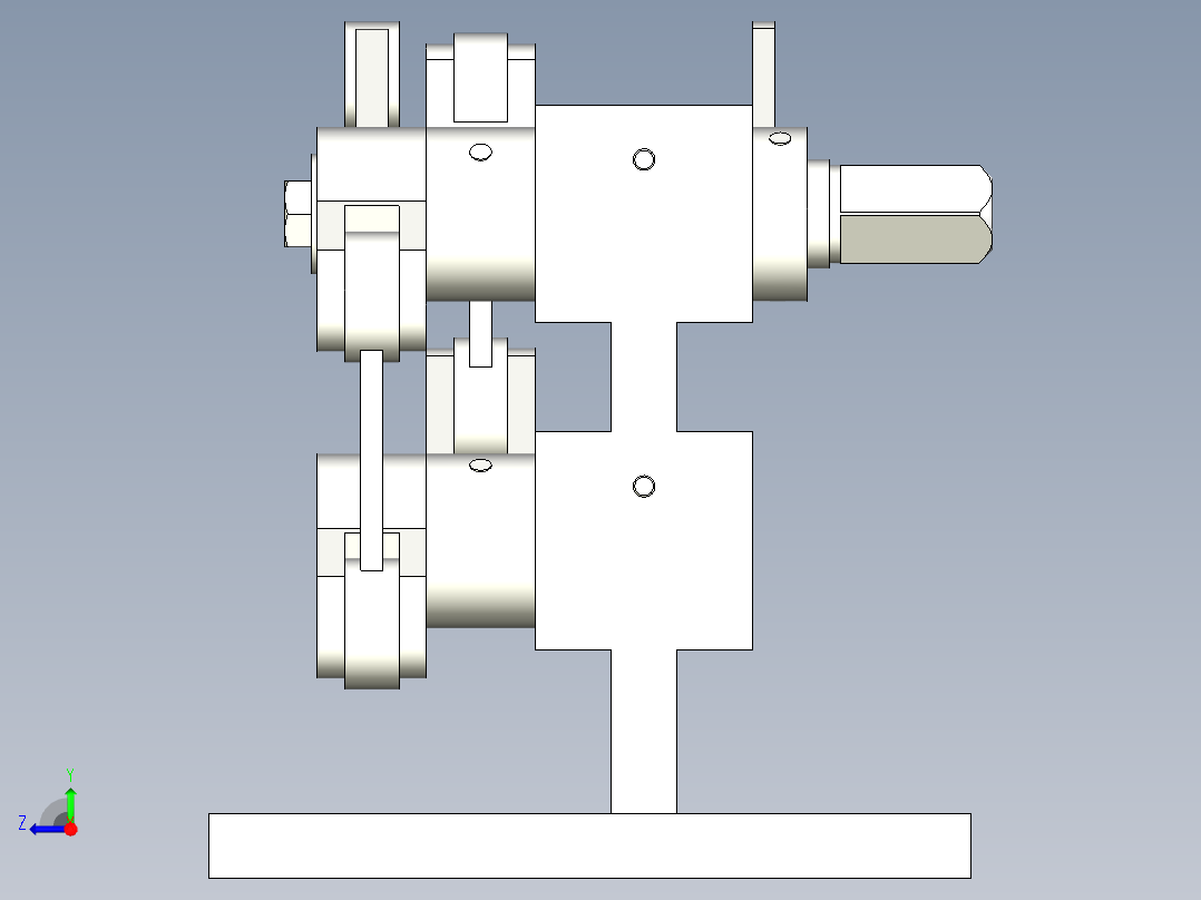 四连杆纠偏装置右视图