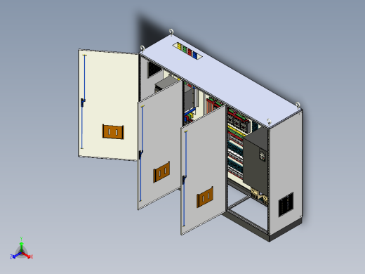三柜组装万能断路器630A变频器星三角控制柜 55311正等轴测缩略图