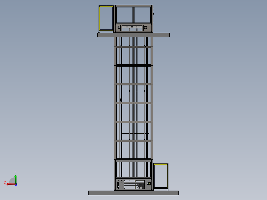 连续式提升机(8托盘)  sw22后视图