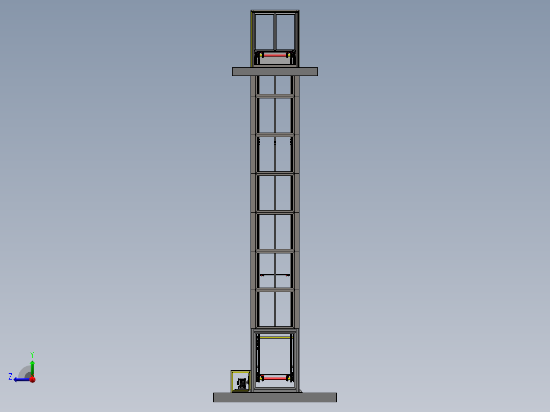 连续式提升机(8托盘)  sw22右视图