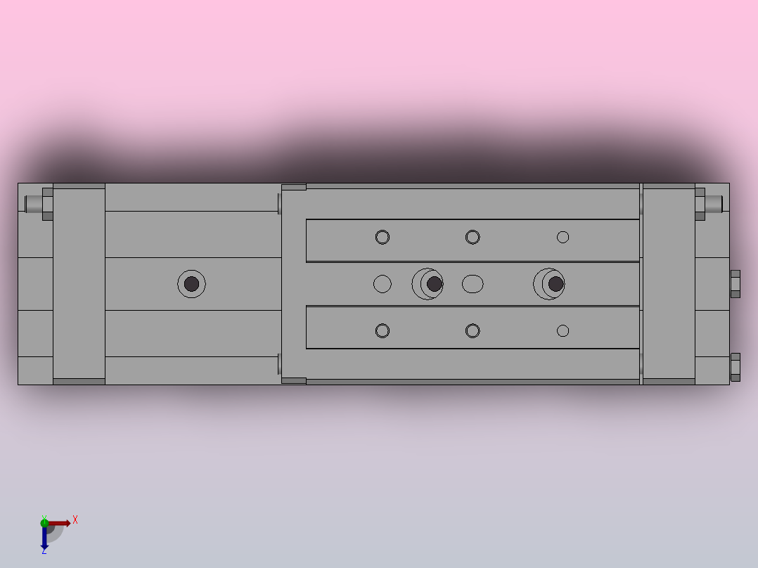 MXW12 精确气动滑台（行程：50～75）[MXW12-50]俯视图