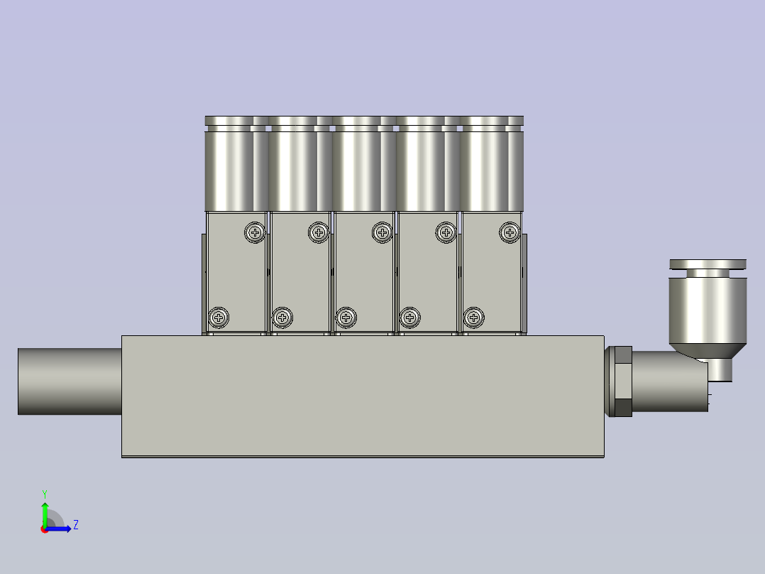 分料吸头五连座左视图