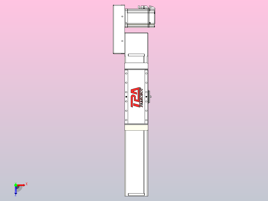 伺服电机集成皮带传动直线执行器TPA-OCB-100-192-L150-DR-P75-N3俯视图