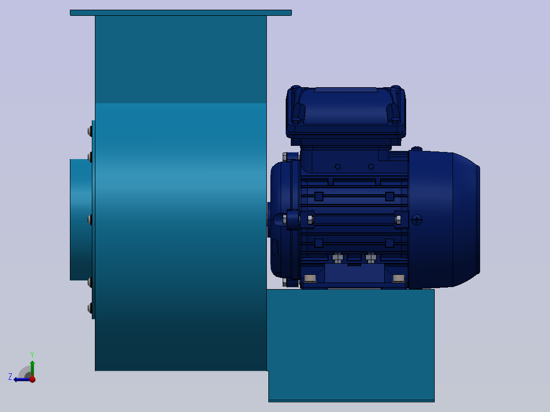 离心式通风机右视图