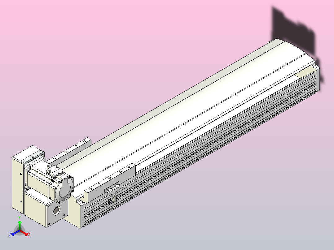 皮带直线轴半封闭可选导轨TPA-HNB-202D-140-L650-LU-C-P75-N3主视图