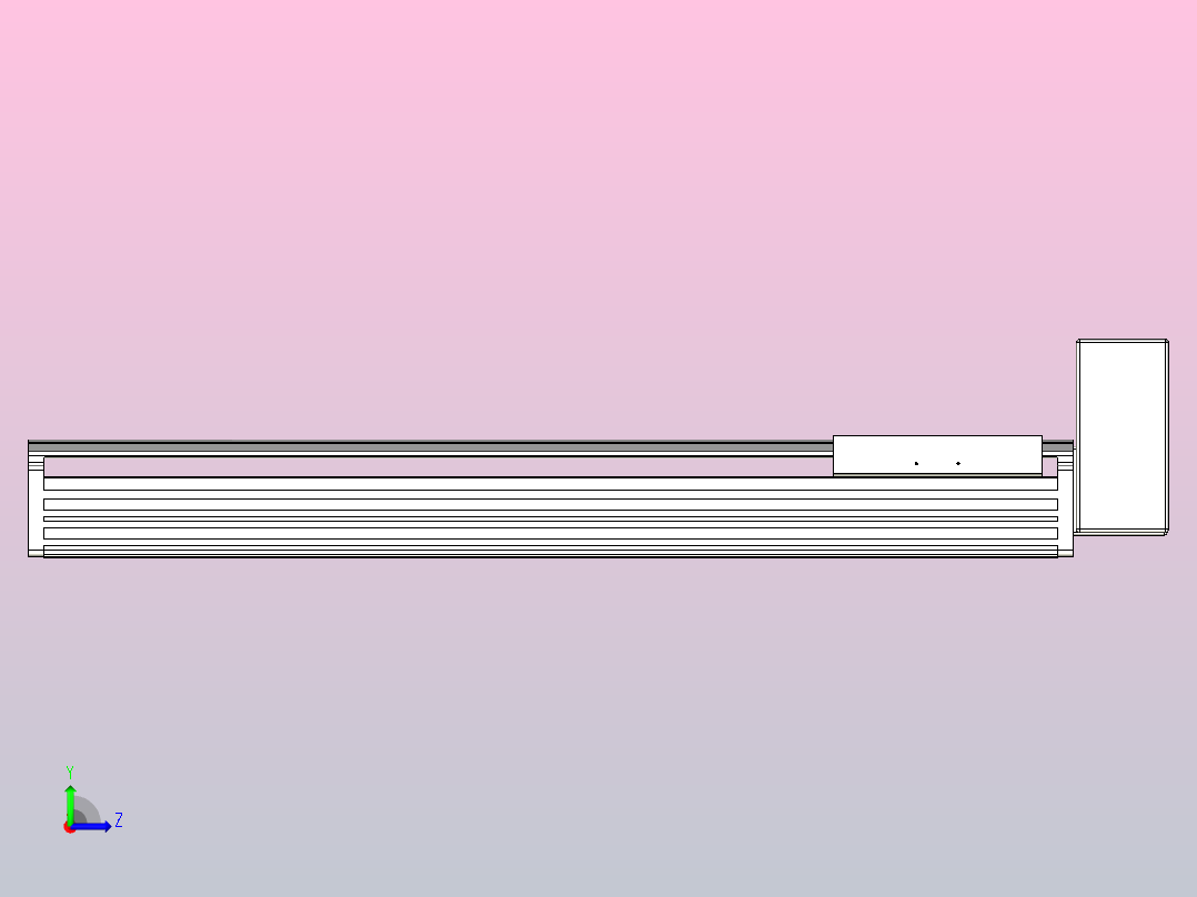 皮带直线轴半封闭可选导轨TPA-HNB-202D-140-L650-LU-C-P75-N3左视图