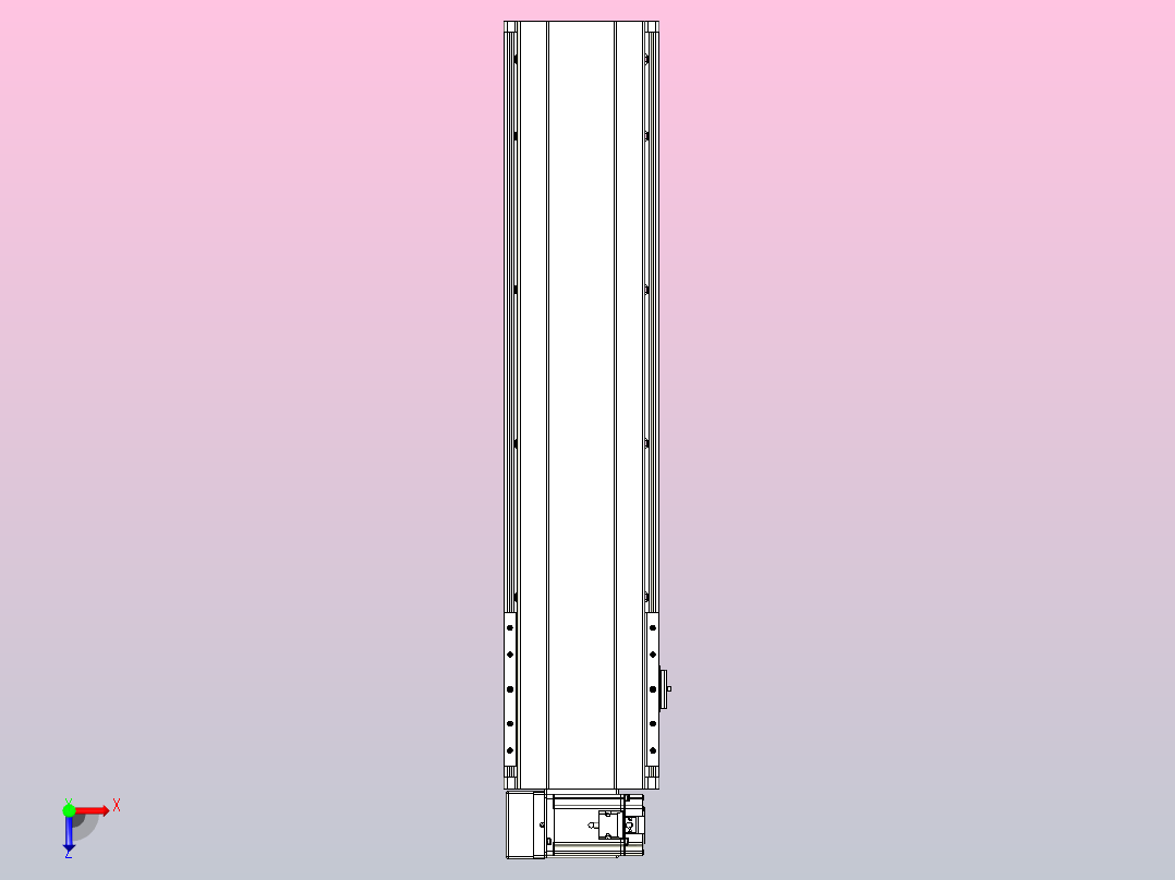 皮带直线轴半封闭可选导轨TPA-HNB-202D-140-L650-LU-C-P75-N3俯视图