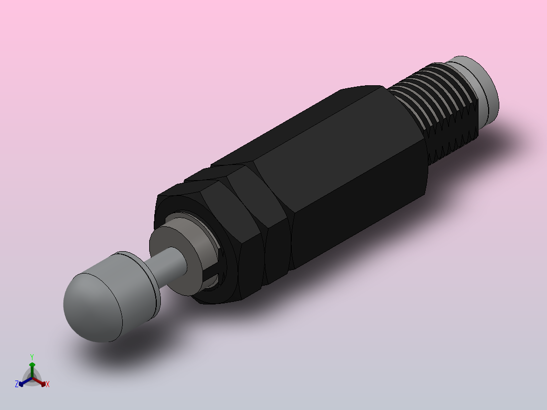 HRB系列液压缓冲器[HRB-C1411-S]正等轴测图