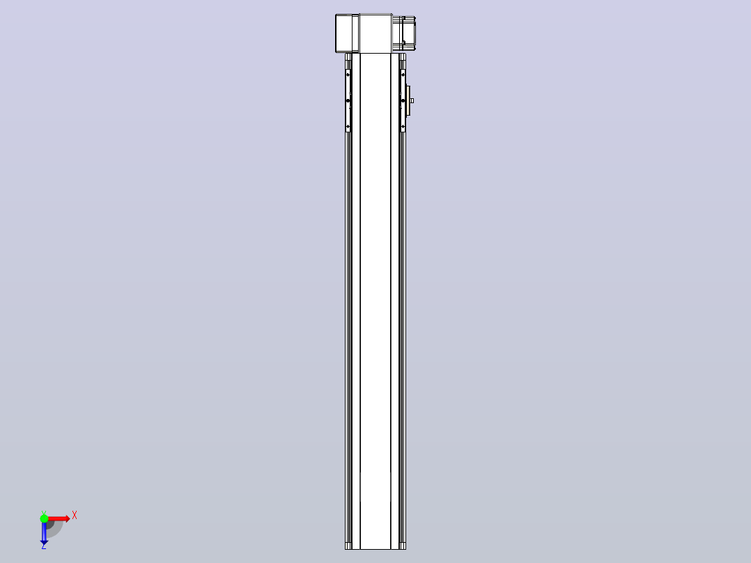 皮带直线轴半封闭可选导轨TPA-HNB-105D-90-L650-RP-Y-P20-N3俯视图
