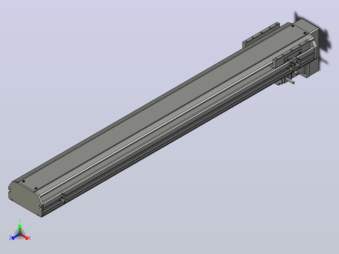 SYS14-900-BM-200W滚珠花健、支撑座、滚珠丝杠、交叉导轨、直线模组.STEP正等轴测图