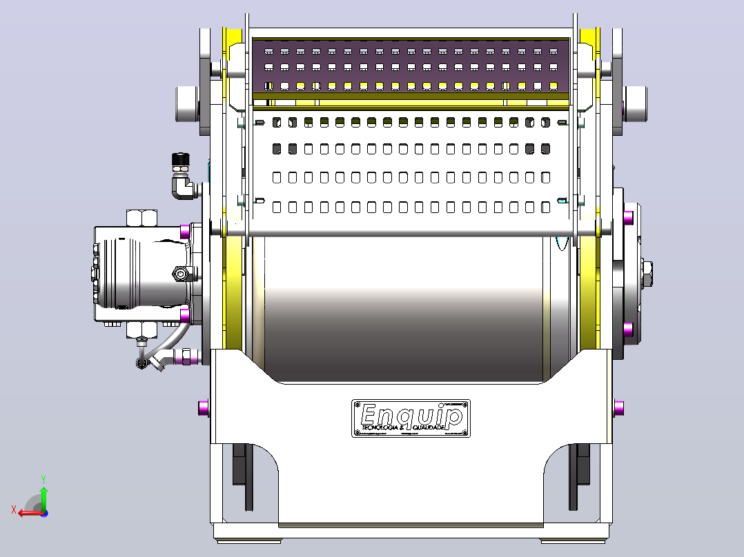 (Enquip)10 吨液压绞车结构3D图纸 Solidworks设计后视图