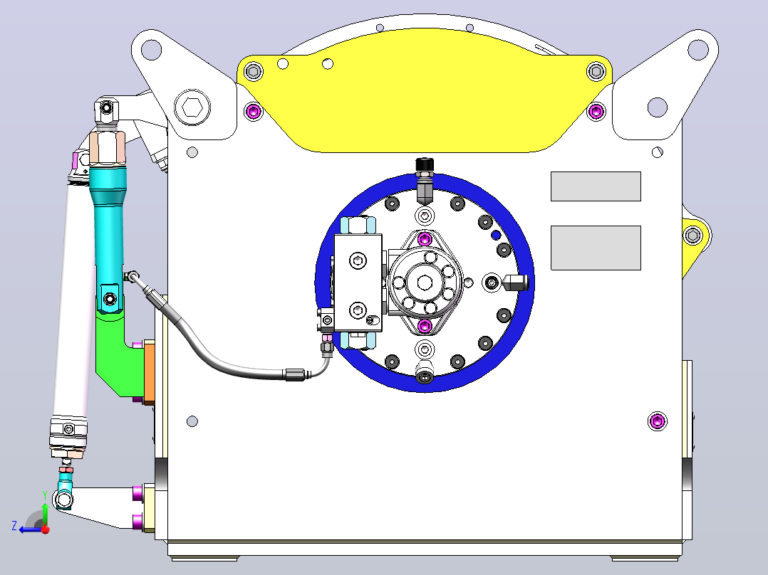 (Enquip)10 吨液压绞车结构3D图纸 Solidworks设计右视图