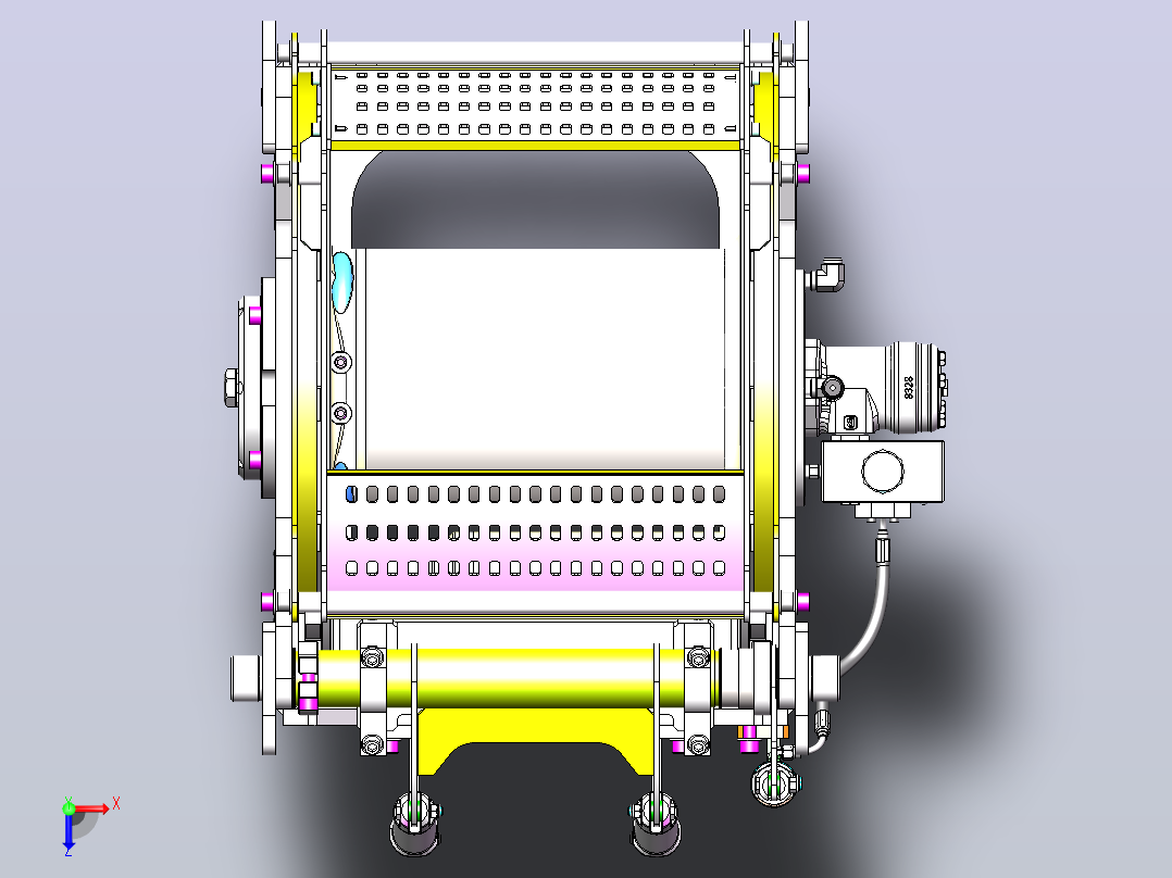 (Enquip)10 吨液压绞车结构3D图纸 Solidworks设计俯视图