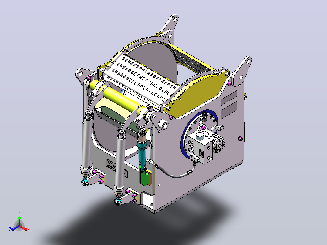 (Enquip)10 吨液压绞车结构3D图纸 Solidworks设计正等轴测图