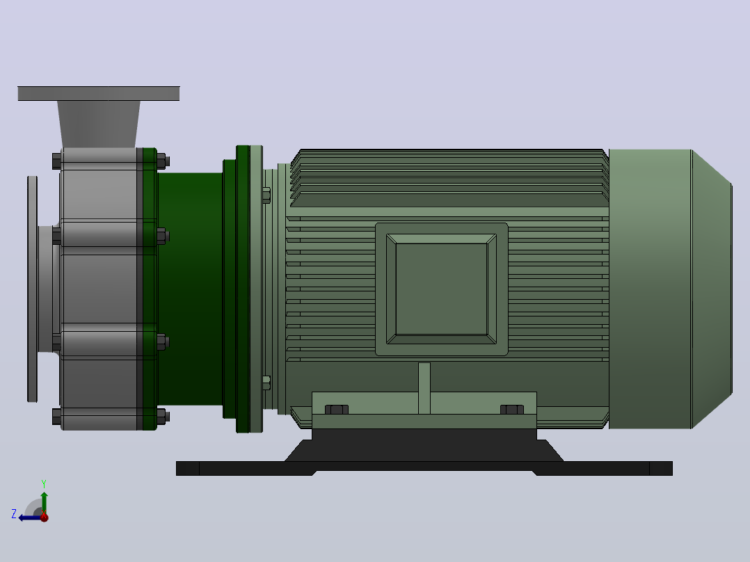 CQB型法兰式氟塑料合金磁力泵[CQB40-25-120F]右视图